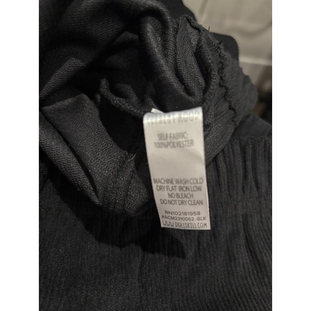 Current Mood Dolls Kill Flare Leg Pants Size Large Black Whimsigoth Corduroy - Picture 4 of 4
